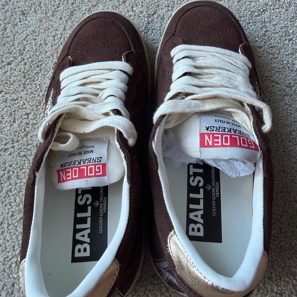Golden Goose ball star  Brown Suede Sneakers sz 37 - Picture 9 of 9